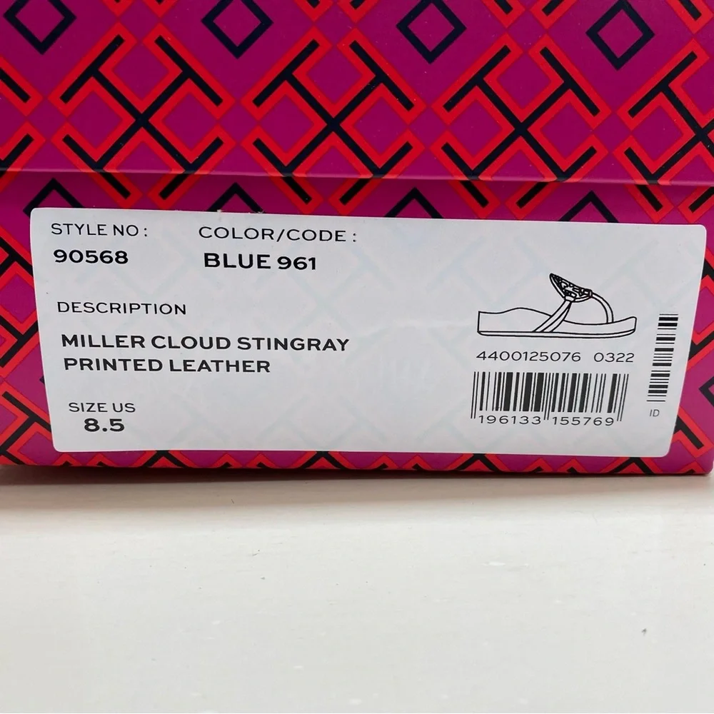 Tory Burch Miller Cloud Stingray Printed Leather Style 90568 Size 8.5 - Picture 5 of 5